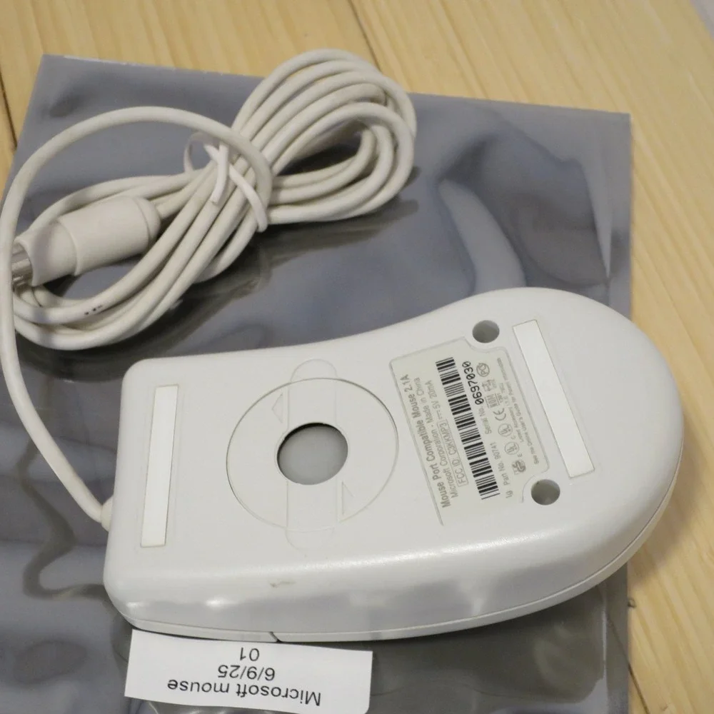 2 Button Microsoft Mouse Port Compatible PS2 Mouse 2.1A PN 90741 - Tested 01